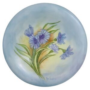 Ron Ferricks Handpainted Porcelain Dish Illinois Valley Porcelain Art Guild Blue